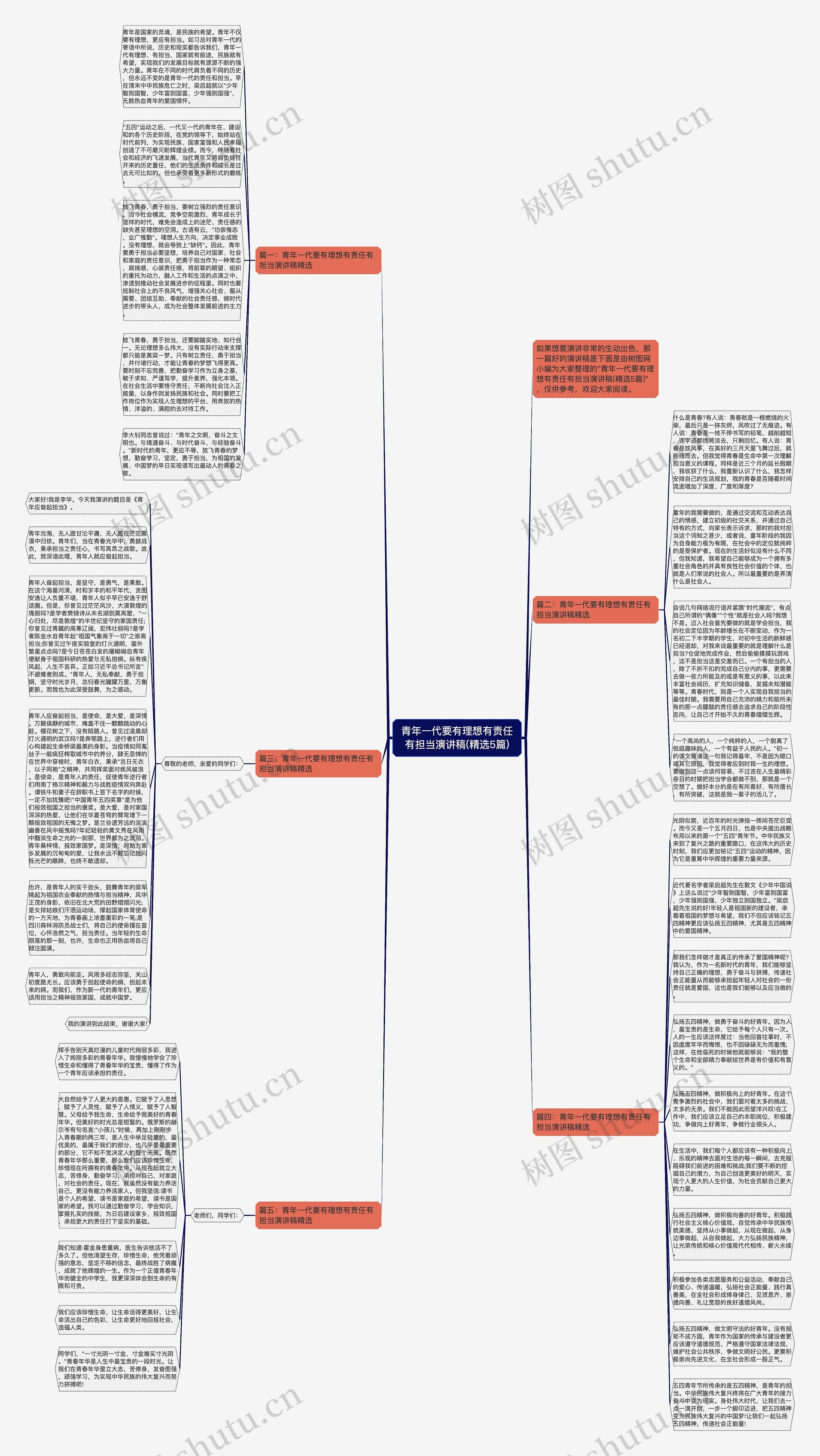 青年一代要有理想有责任有担当演讲稿(精选5篇)思维导图