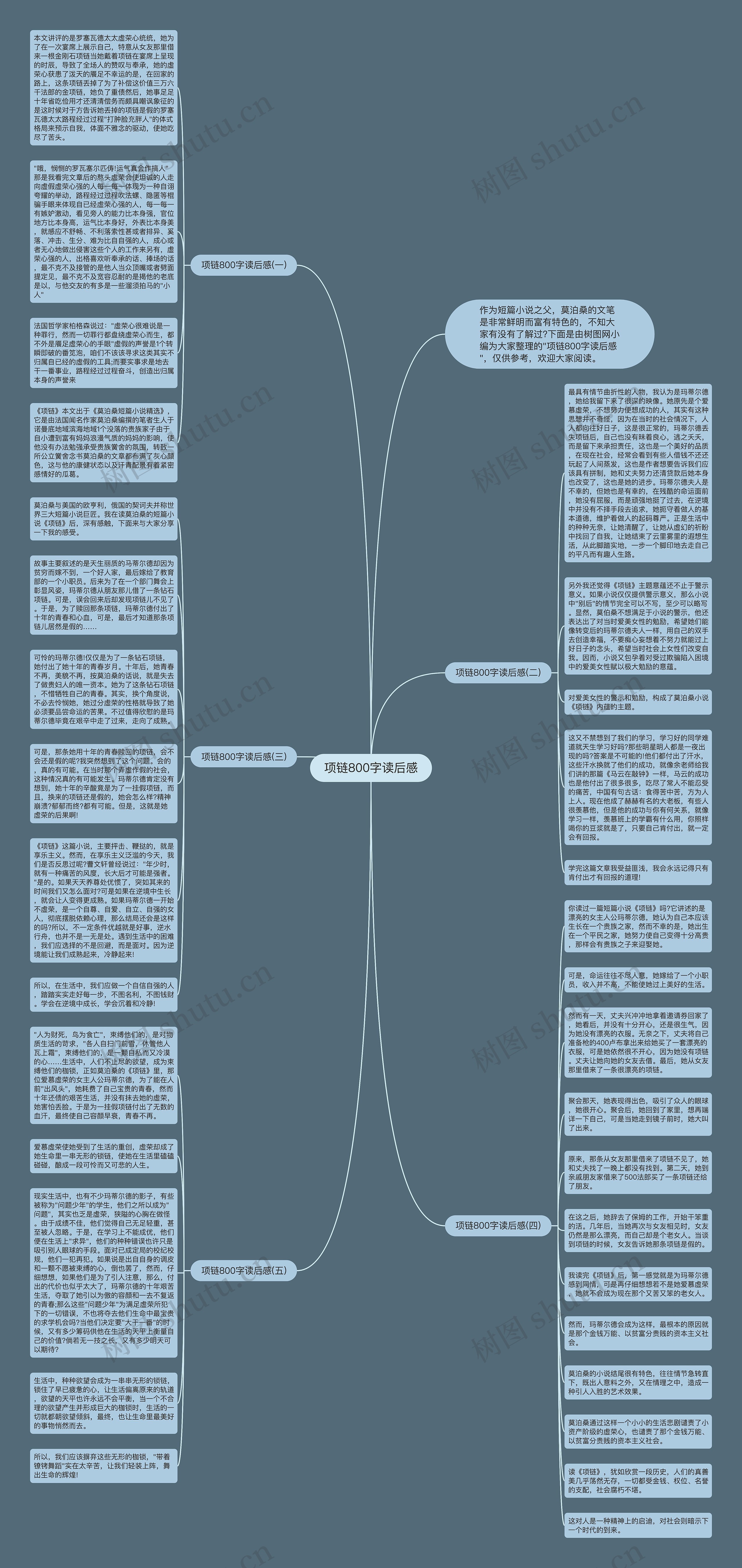 项链800字读后感思维导图