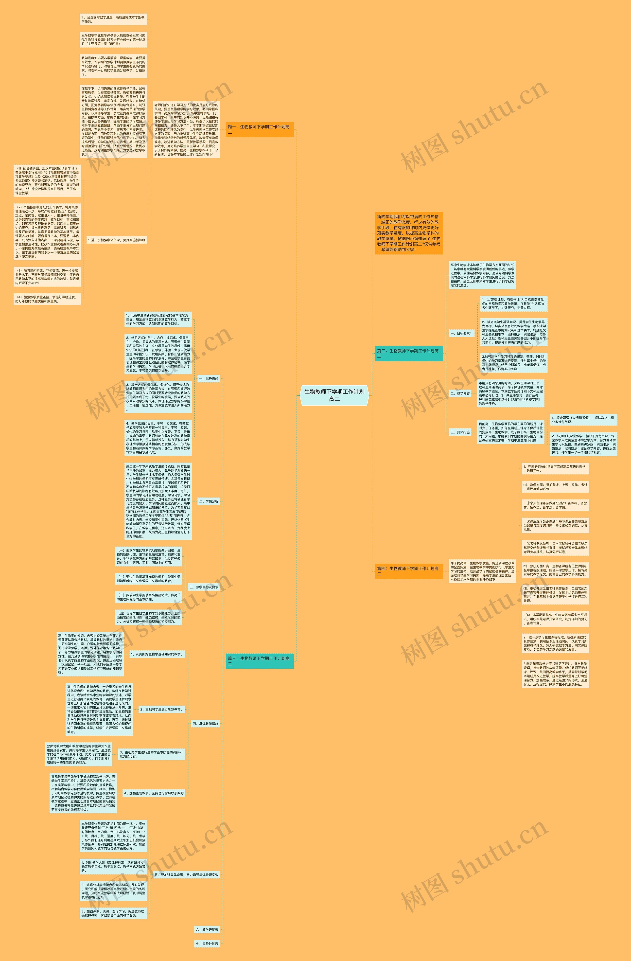 生物教师下学期工作计划高二思维导图