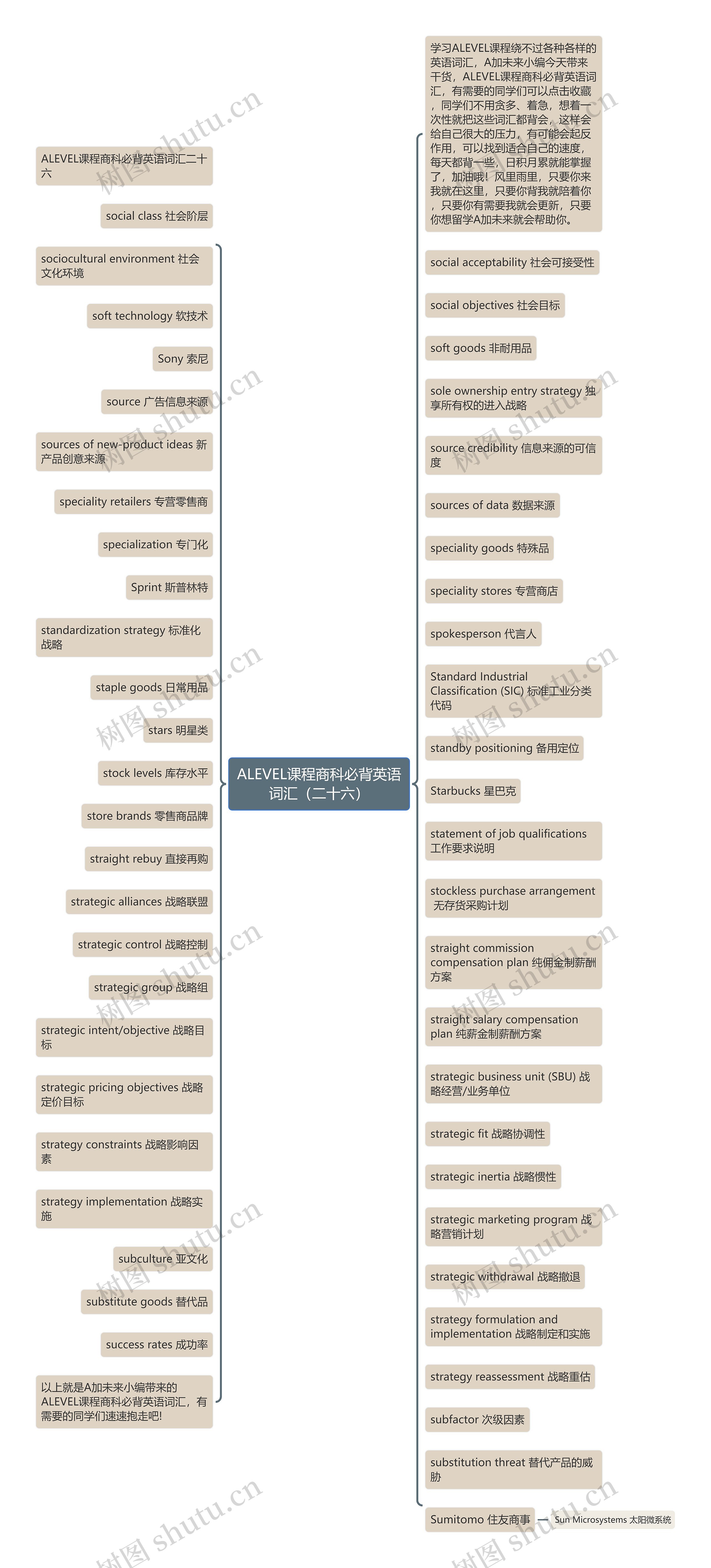 ALEVEL课程商科必背英语词汇（二十六）思维导图