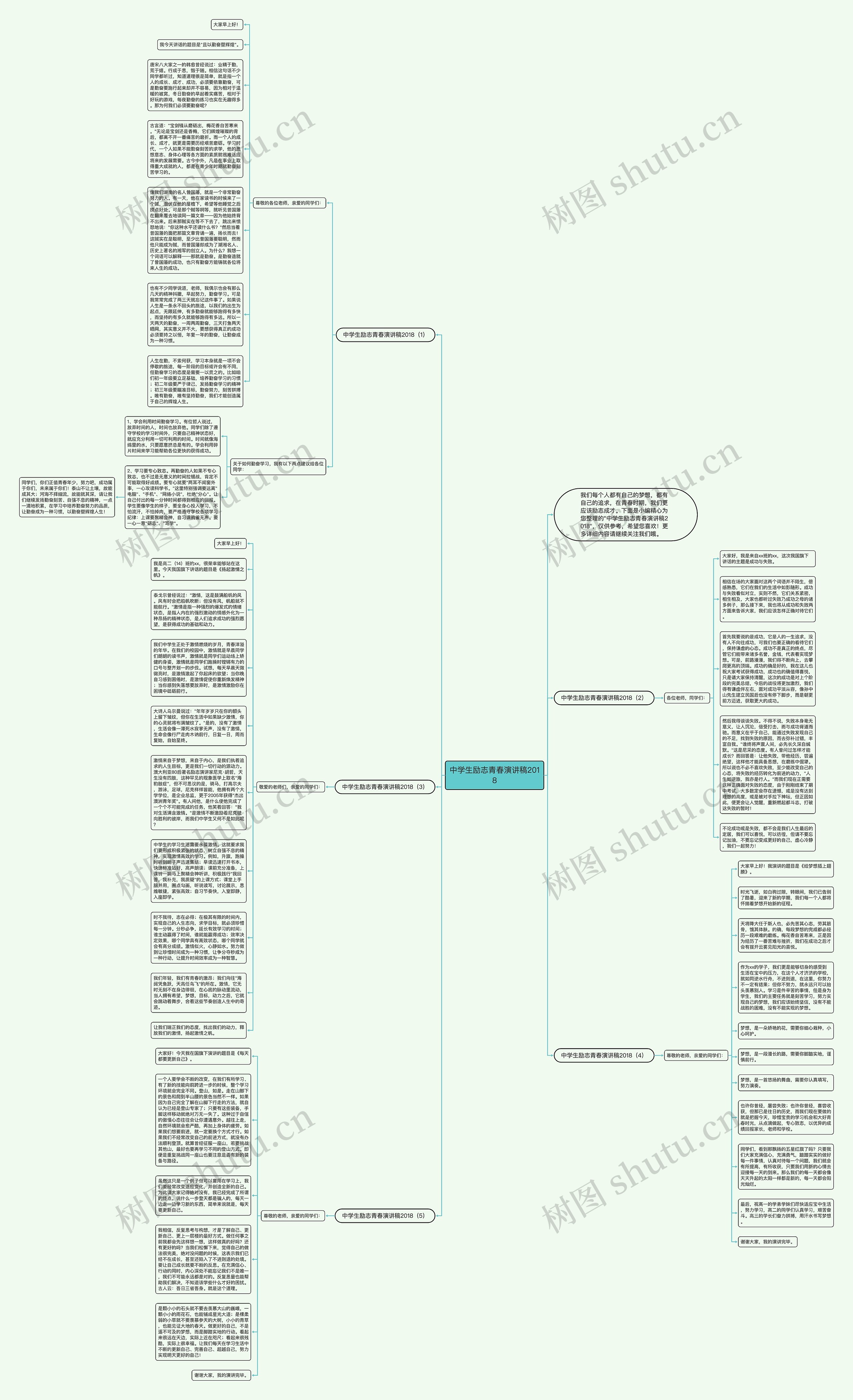 中学生励志青春演讲稿2018思维导图