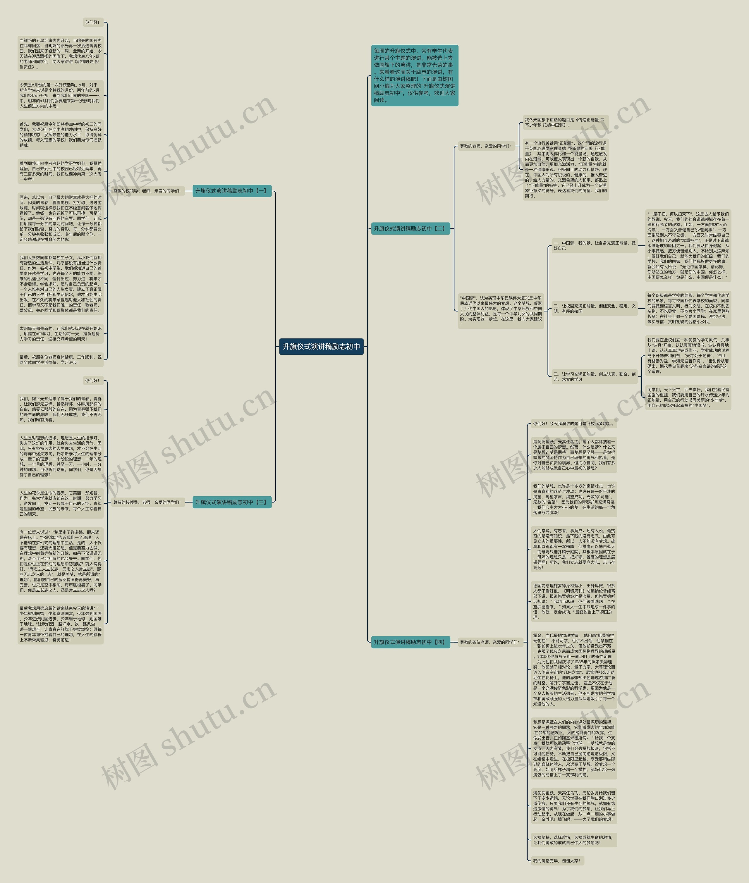 升旗仪式演讲稿励志初中思维导图