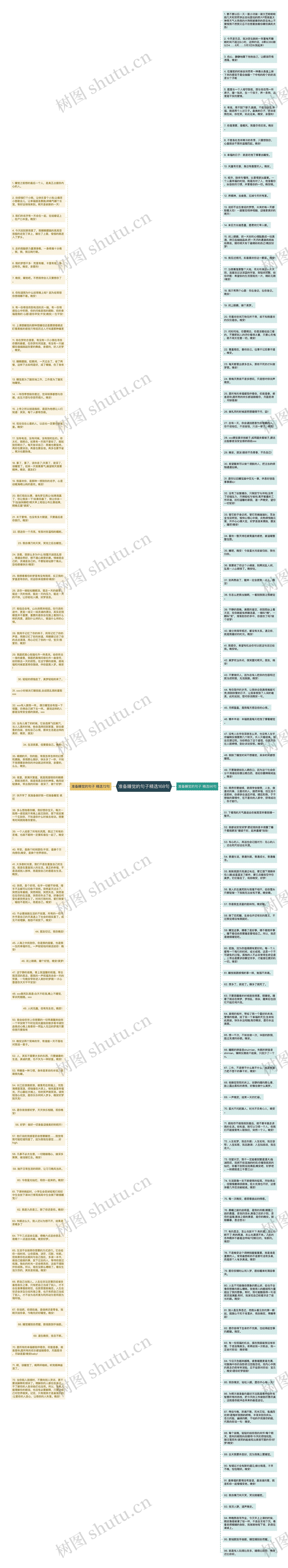 准备睡觉的句子精选168句思维导图