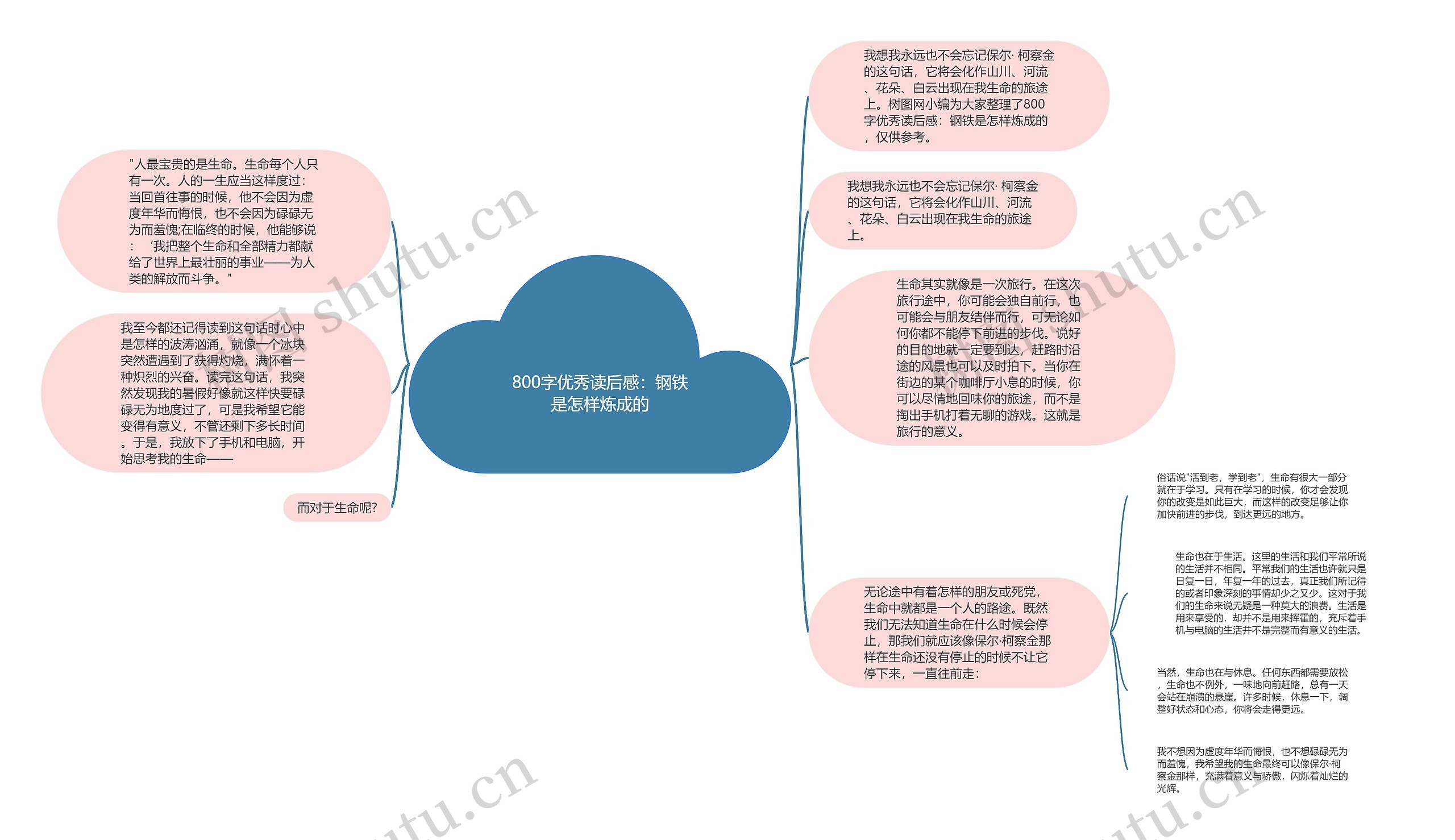 800字优秀读后感：钢铁是怎样炼成的思维导图