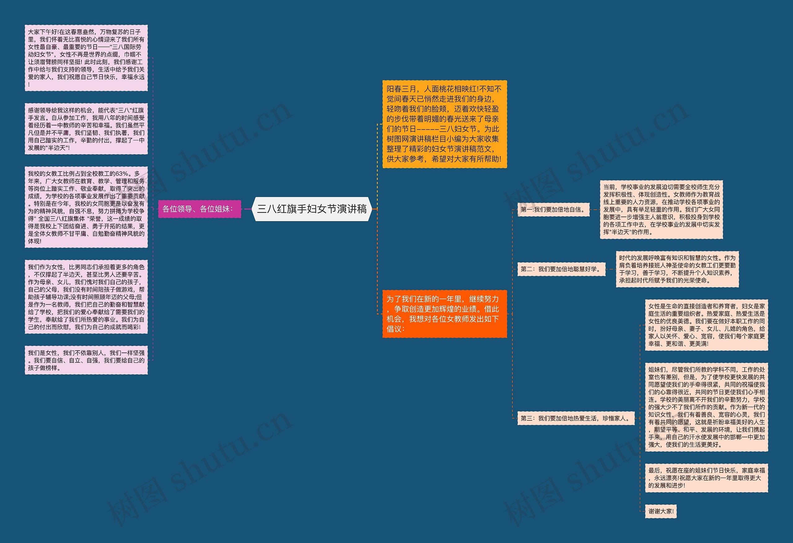 三八红旗手妇女节演讲稿思维导图