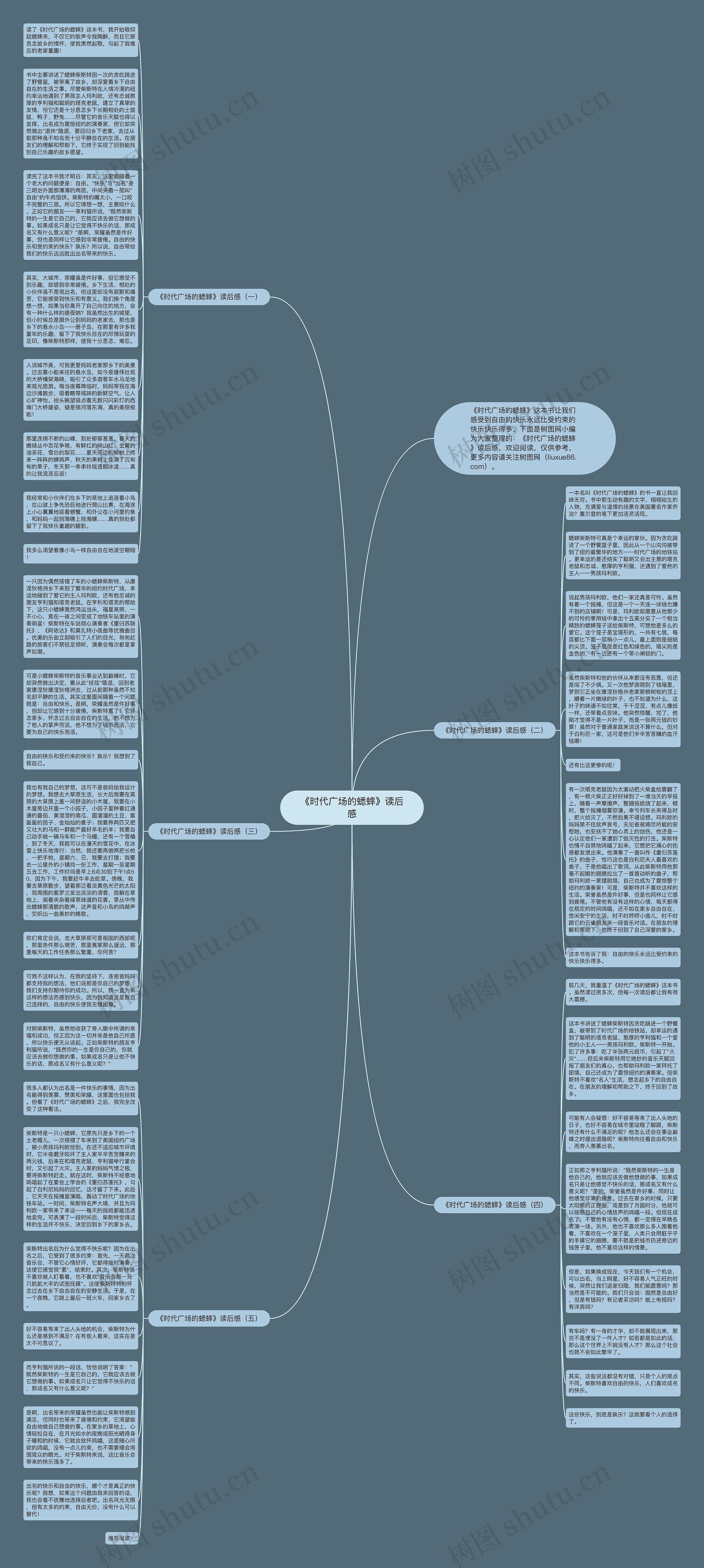 《时代广场的蟋蟀》读后感思维导图