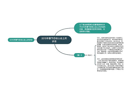 2015年春节后收心会上的讲话