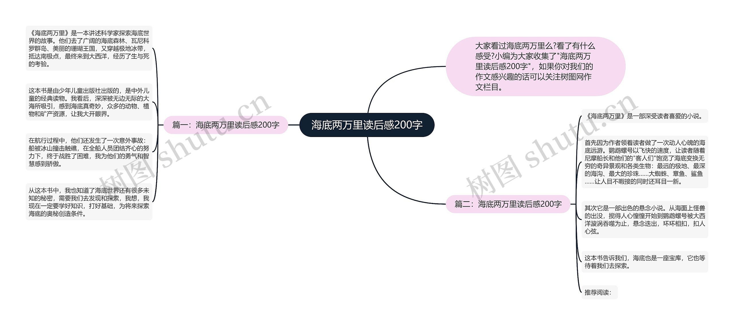 海底两万里读后感200字思维导图