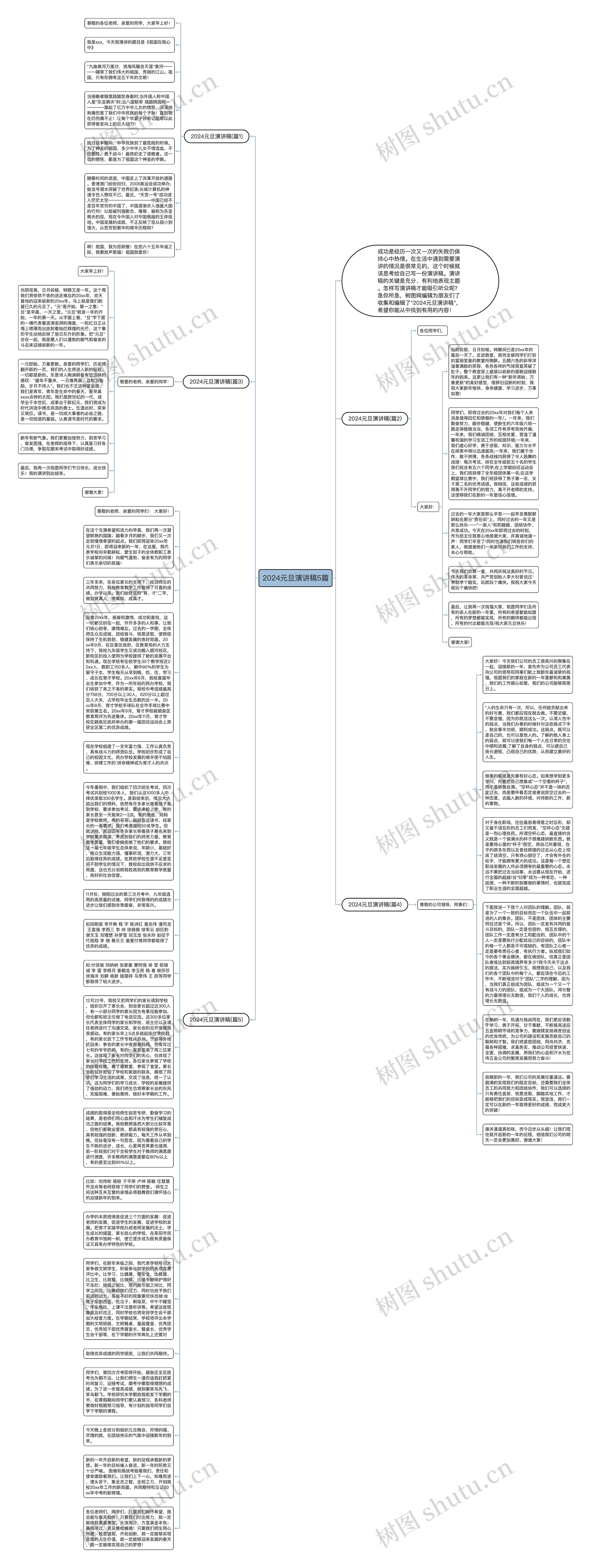 2024元旦演讲稿5篇思维导图