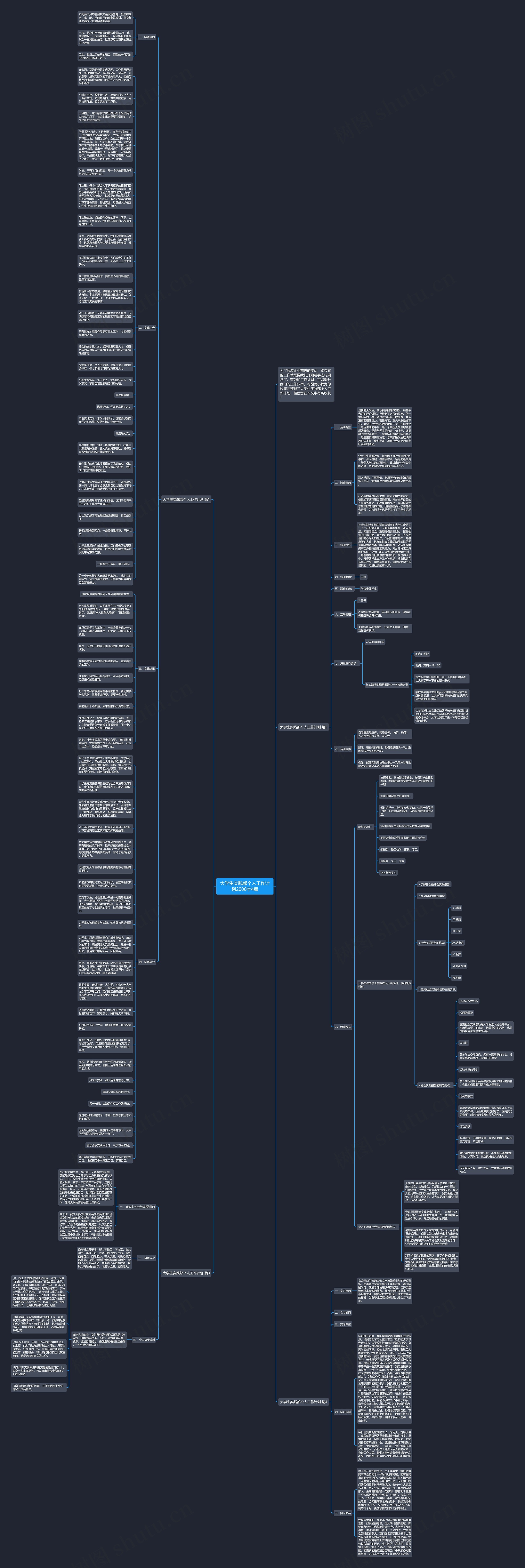 大学生实践部个人工作计划2000字4篇思维导图