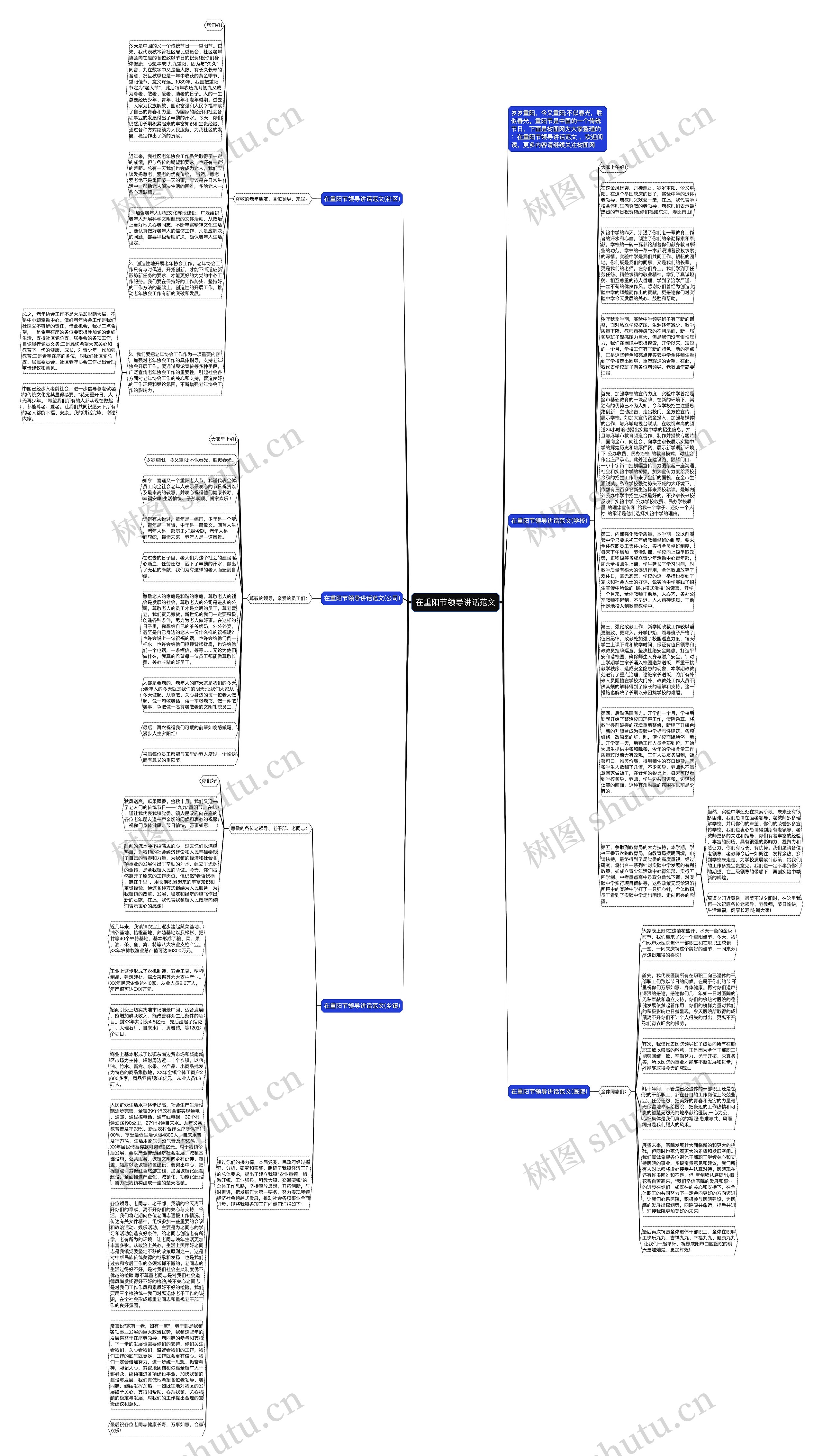 在重阳节领导讲话范文思维导图高清图 在重阳节领导讲话范文思维导图