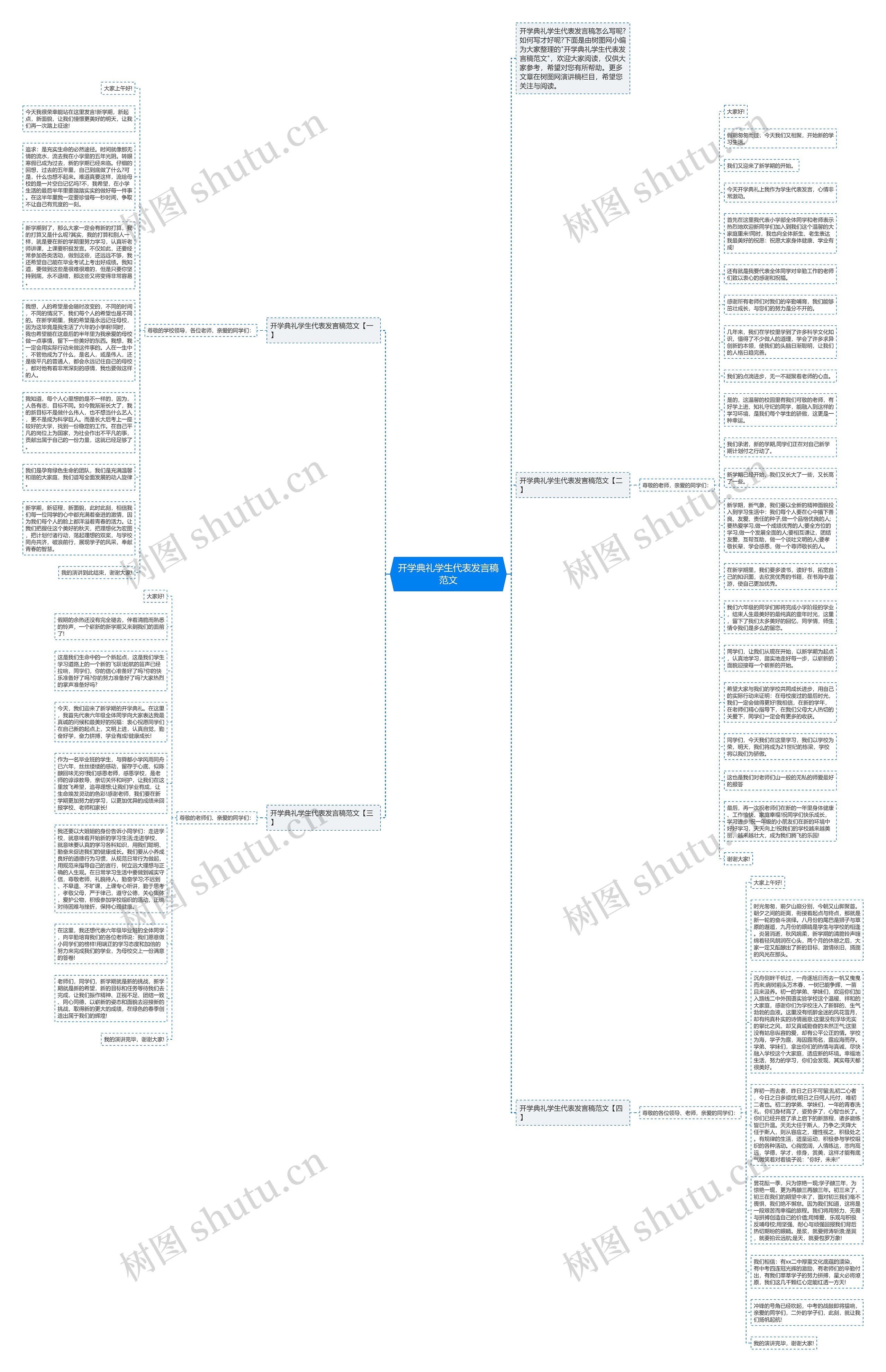 开学典礼学生代表发言稿范文思维导图