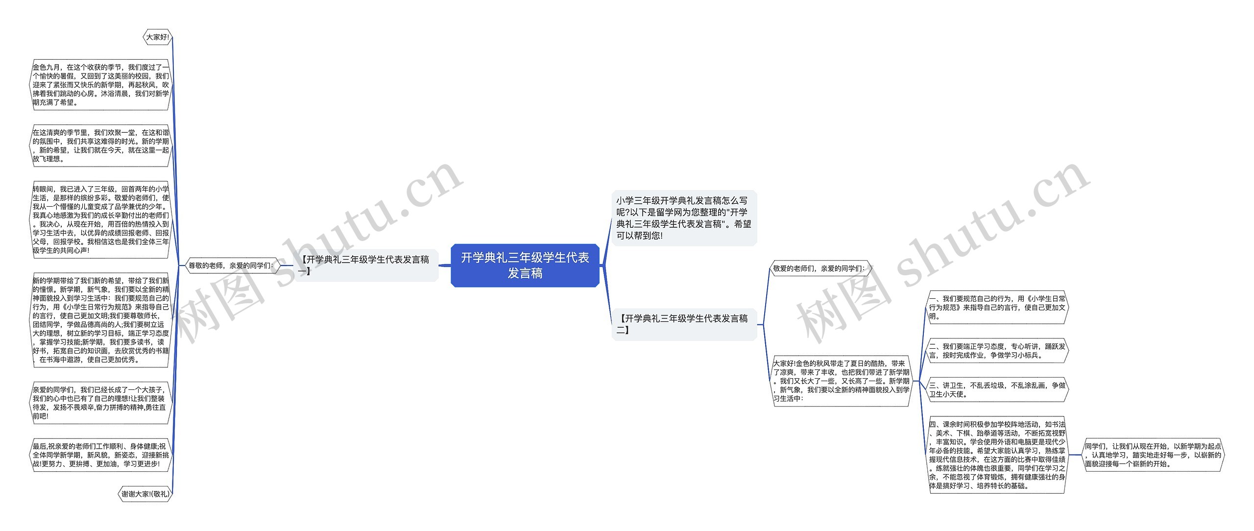 开学典礼三年级学生代表发言稿思维导图