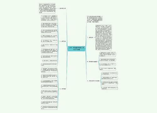 小学一年级数学教师工作计划下学期