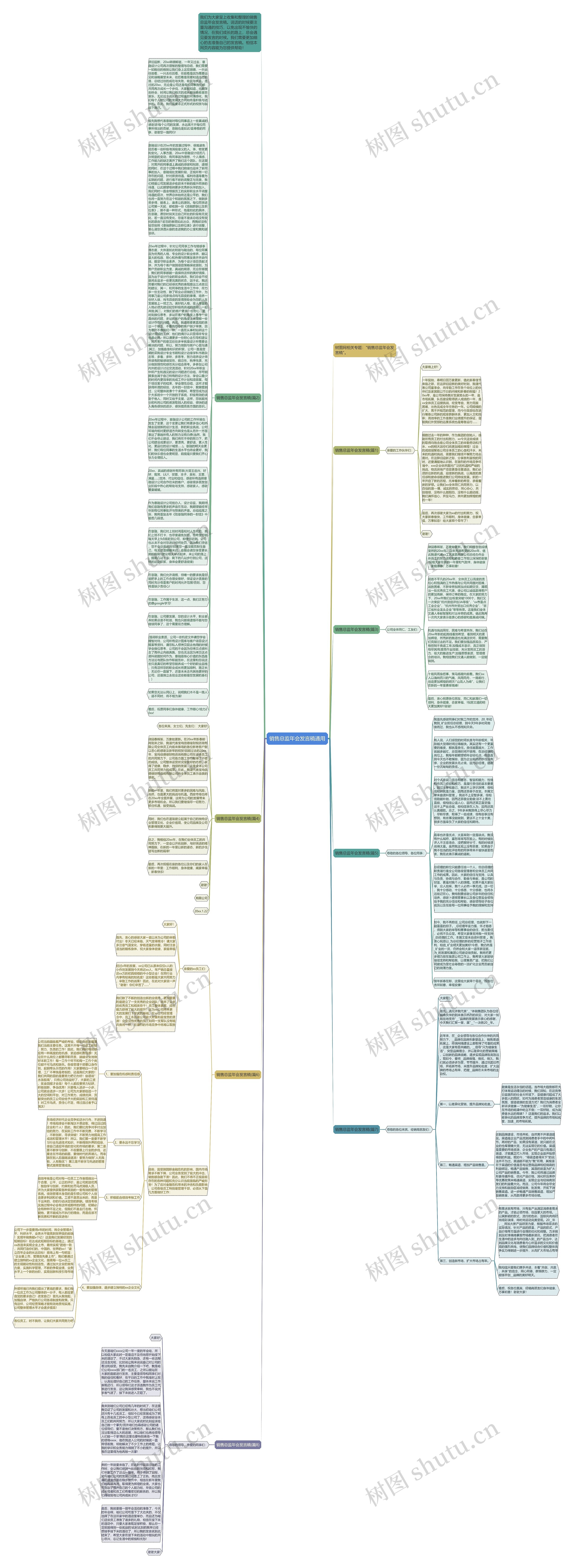 销售总监年会发言稿通用思维导图