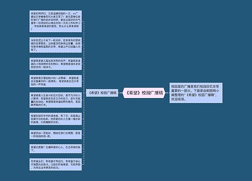 《希望》校园广播稿