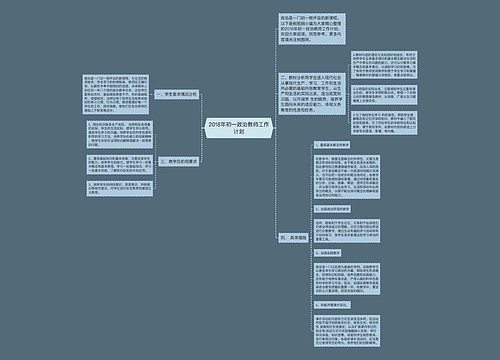 2018年初一政治教师工作计划