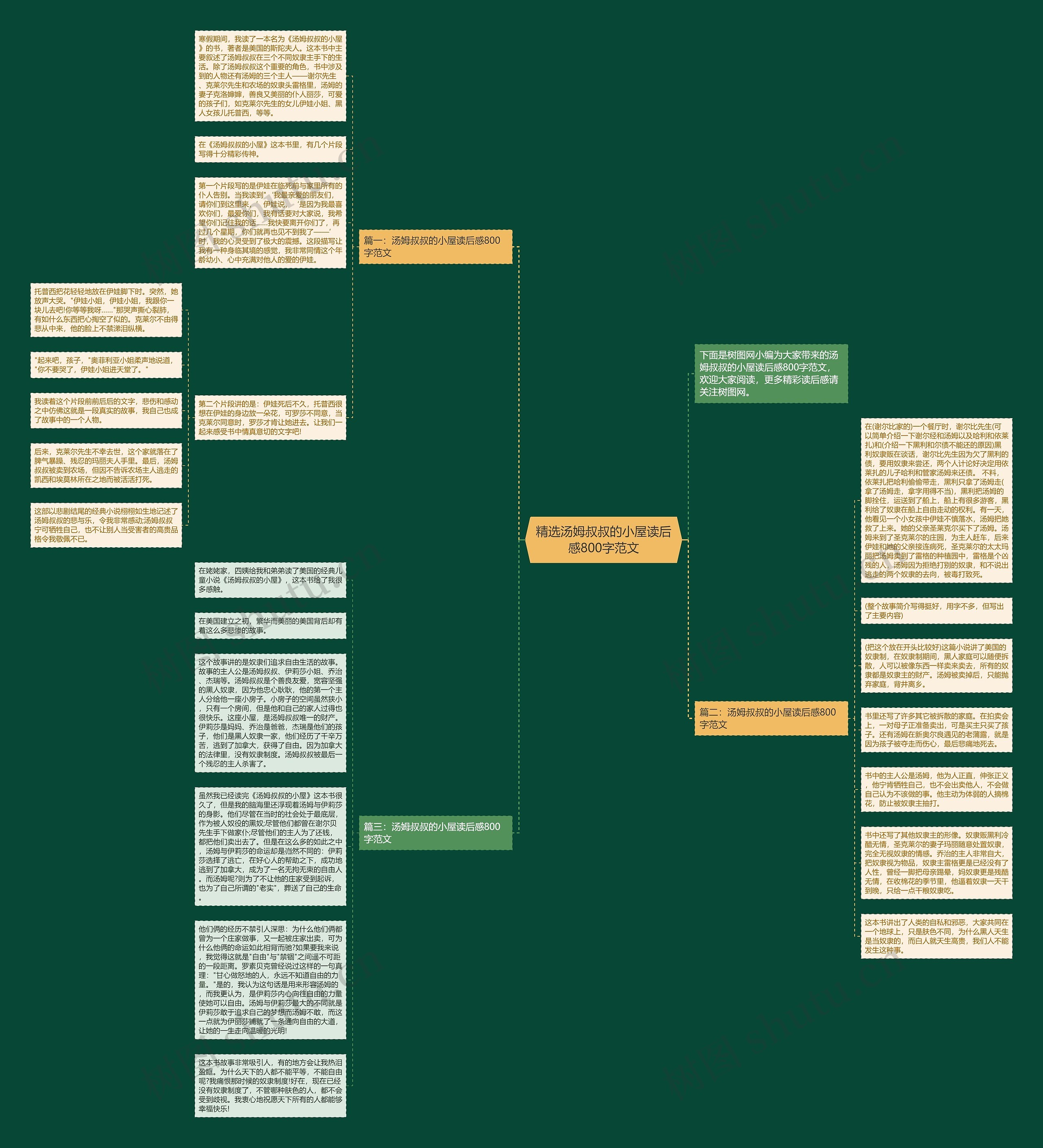 精选汤姆叔叔的小屋读后感800字范文思维导图