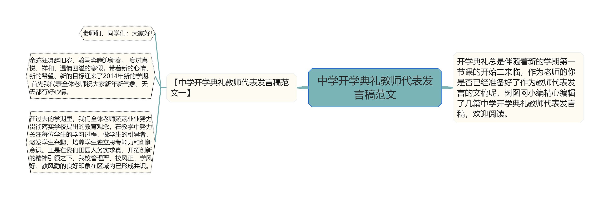 中学开学典礼教师代表发言稿范文思维导图