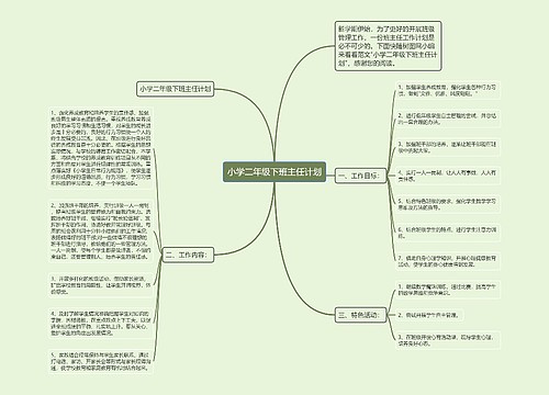 小学二年级下班主任计划