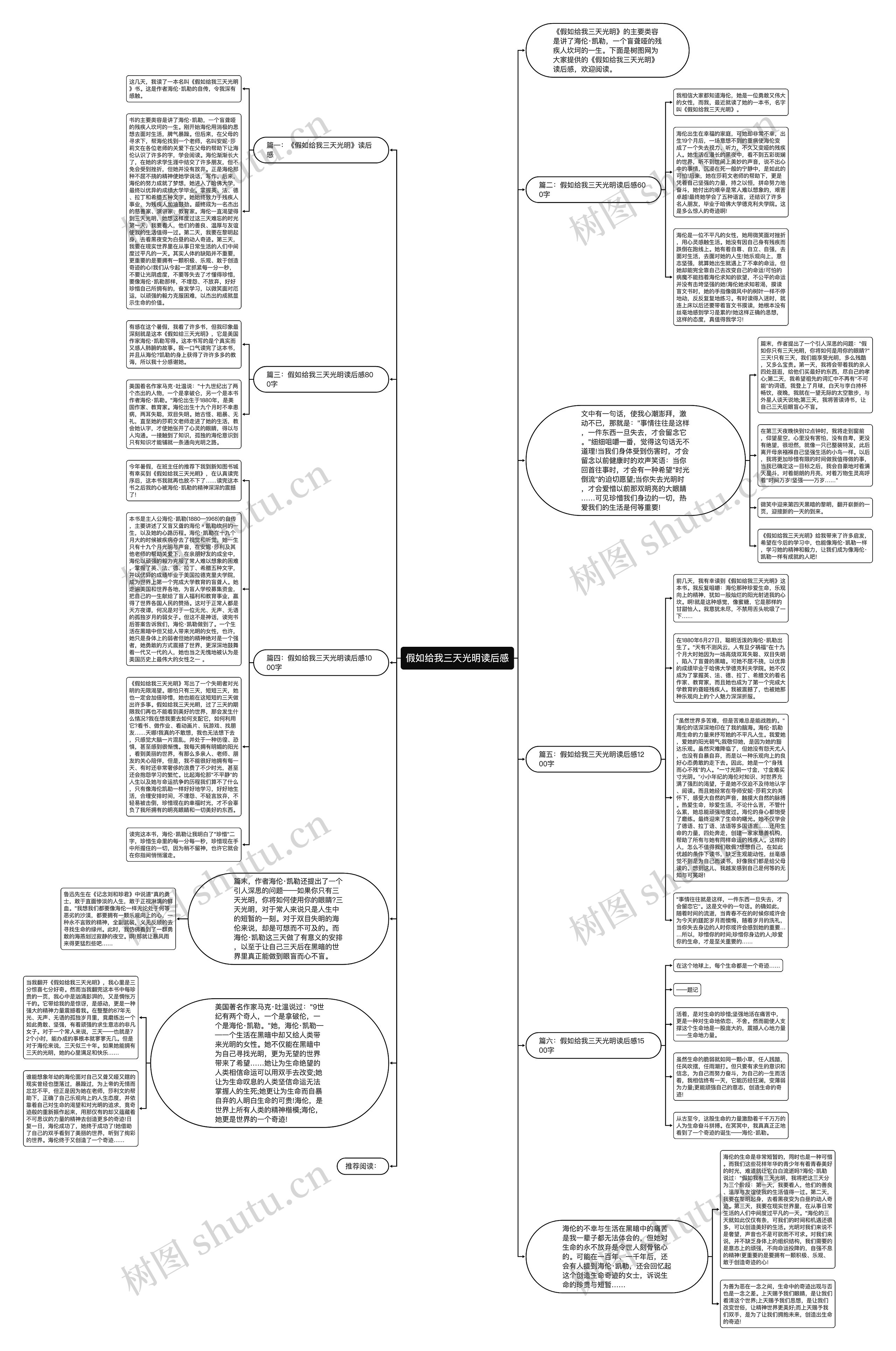 假如给我三天光明读后感思维导图