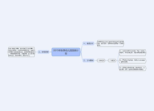 2015年秋季幼儿园园务计划