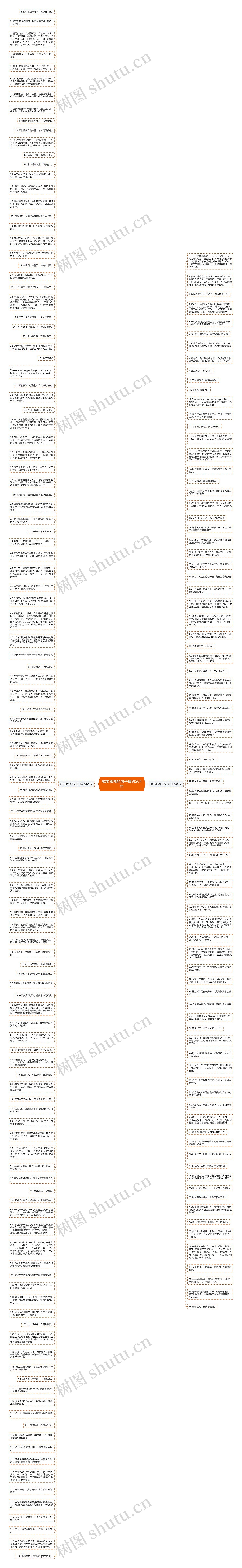 城市孤独的句子精选204句思维导图