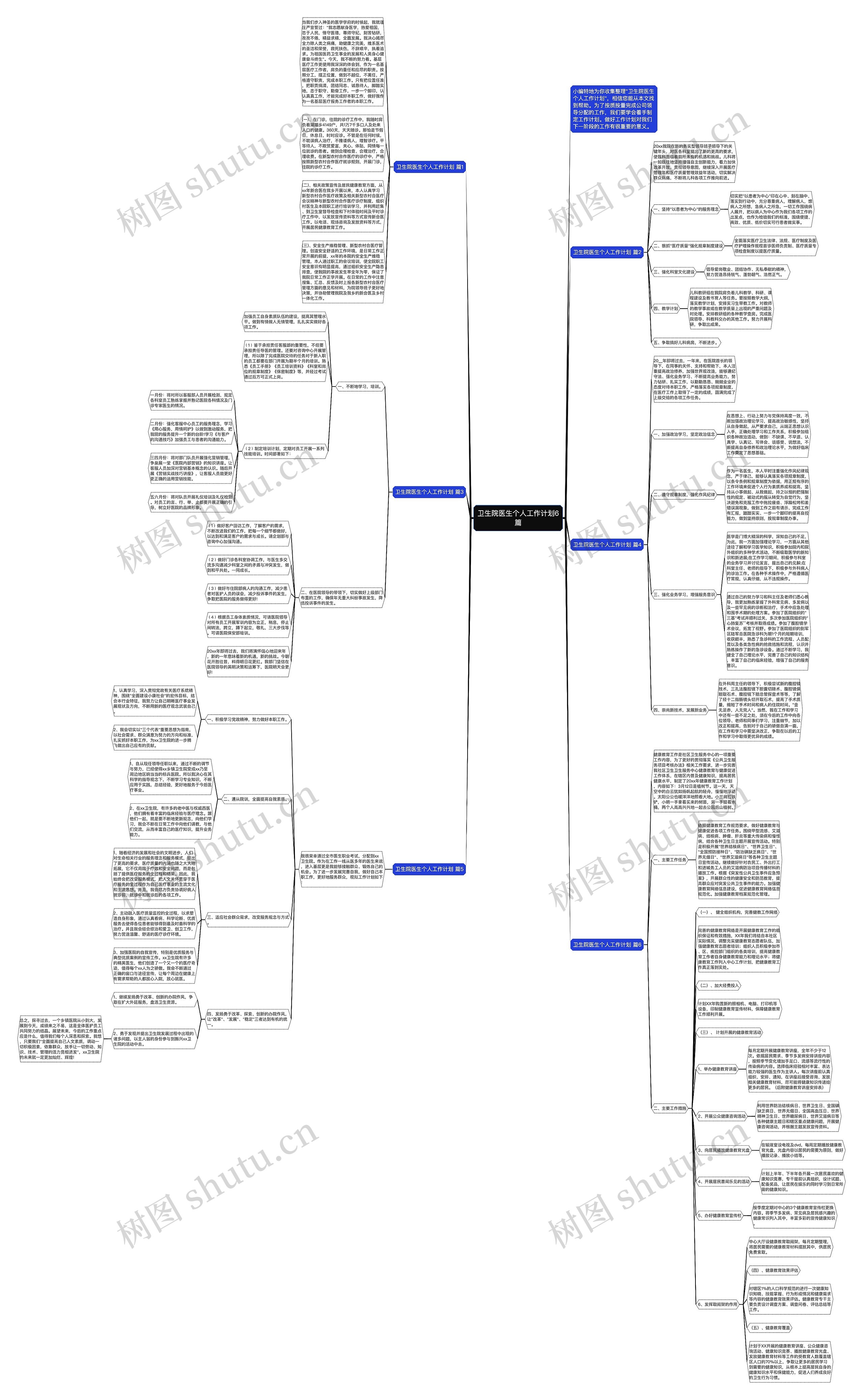 卫生院医生个人工作计划6篇思维导图