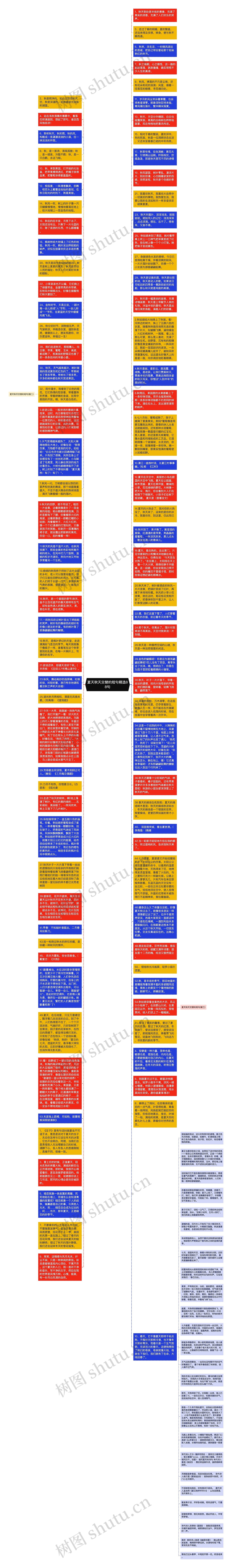 夏天秋天交替的短句精选88句思维导图