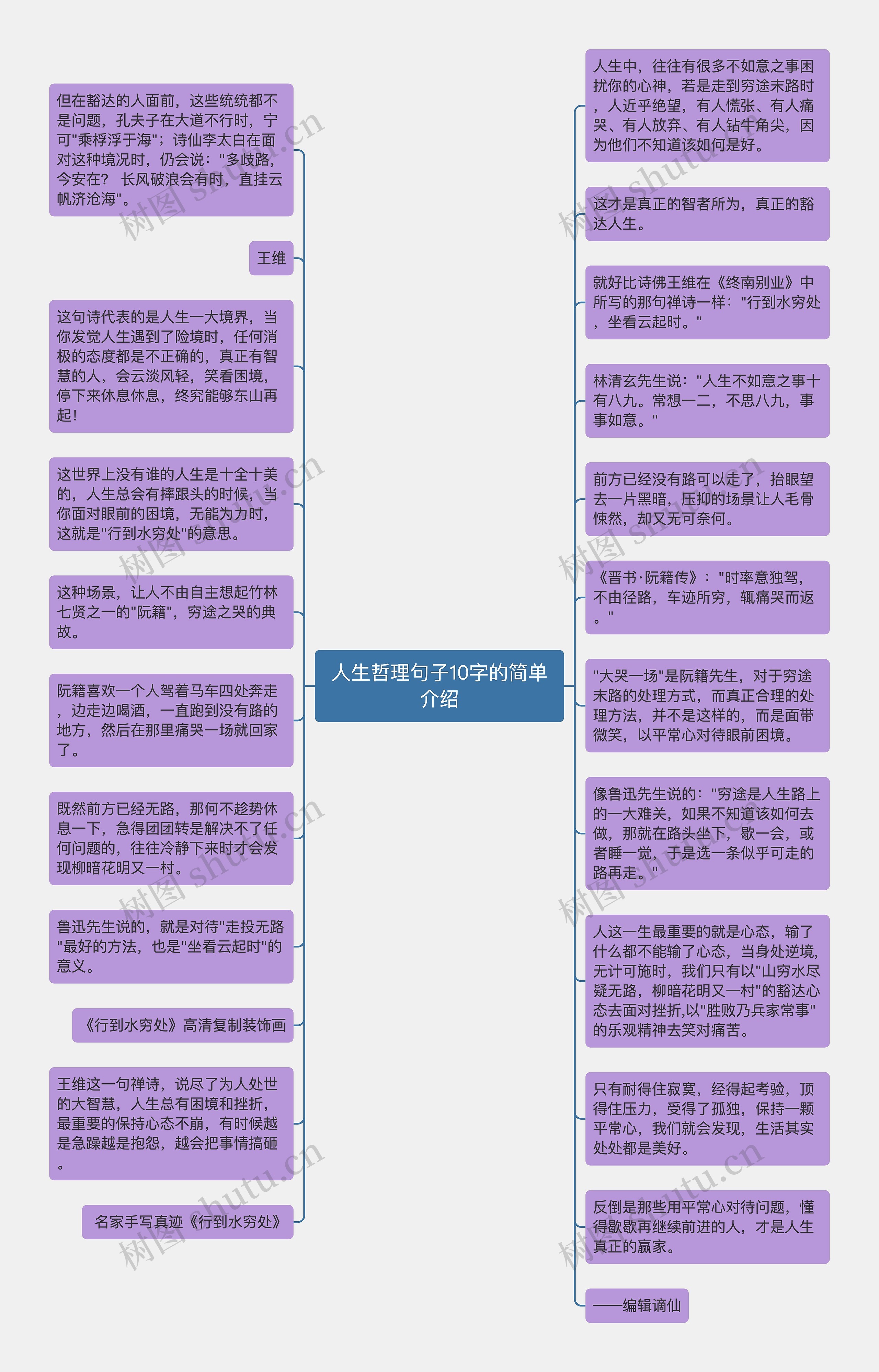 人生哲理句子10字的简单介绍思维导图