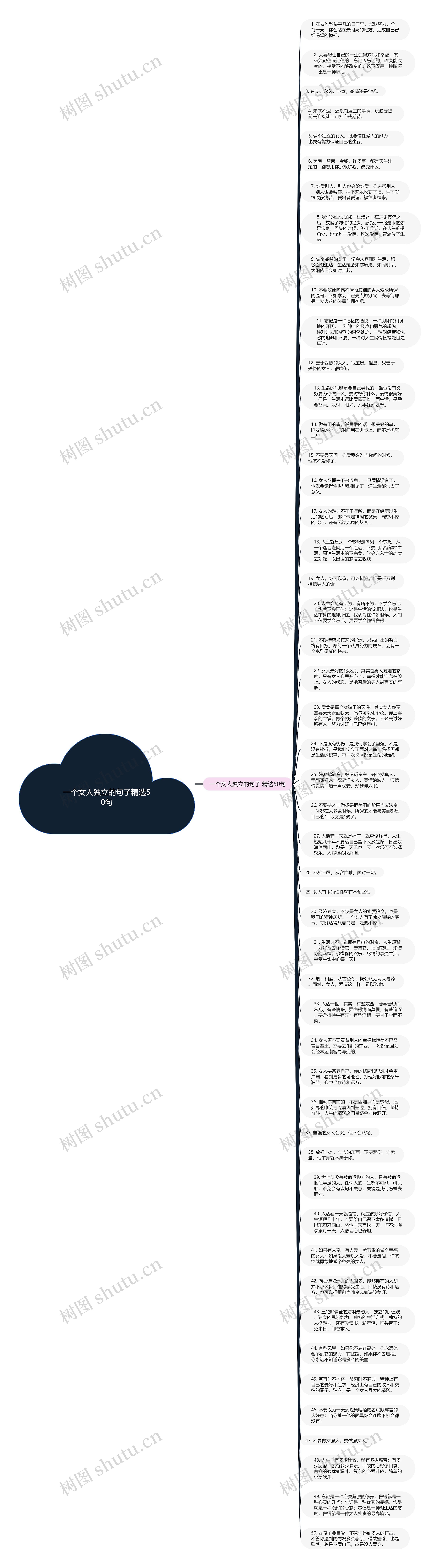 一个女人独立的句子精选50句思维导图