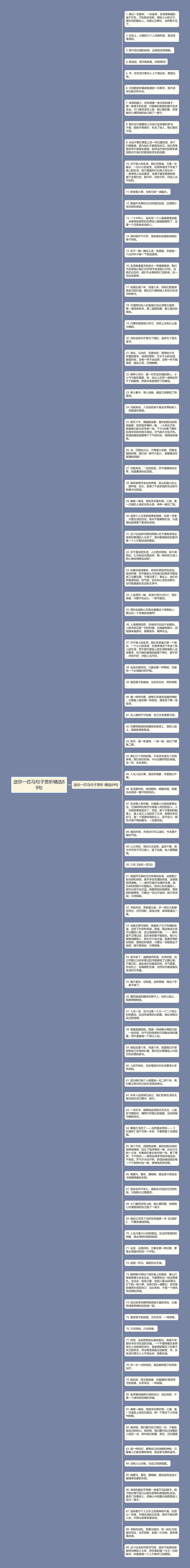 送你一匹马句子赏析精选89句