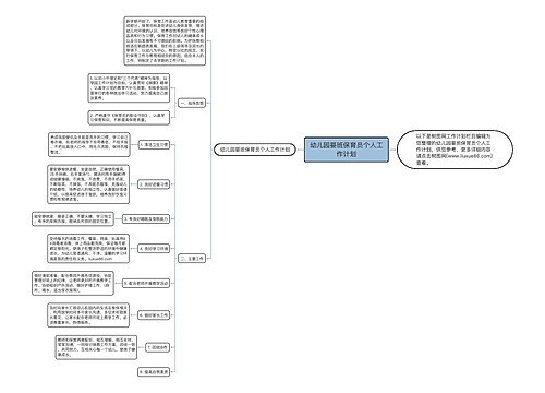 幼儿园婴班保育员个人工作计划