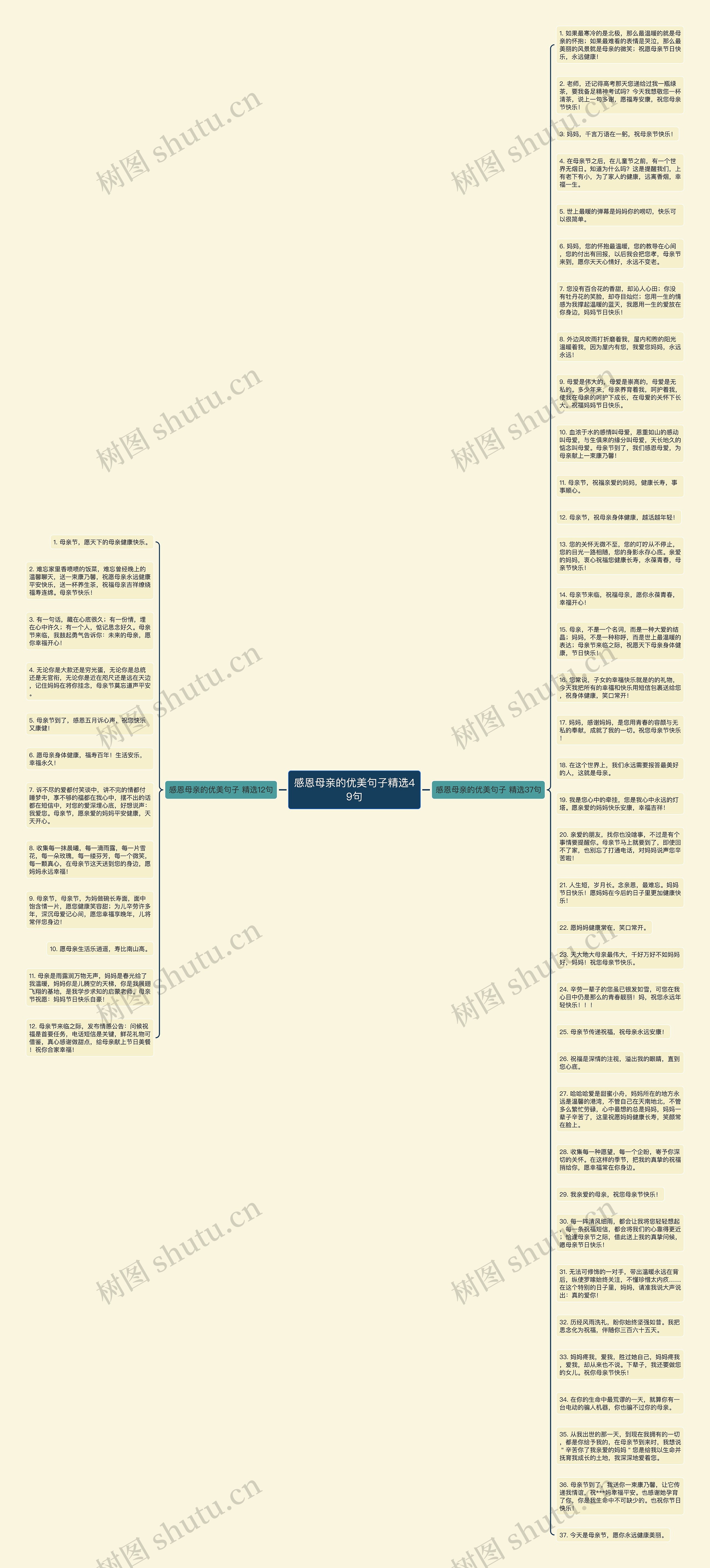 感恩母亲的优美句子精选49句思维导图