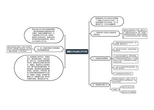 最新公司出纳工作计划