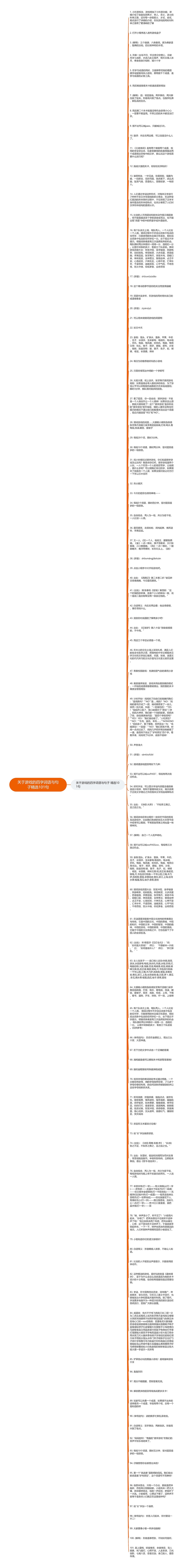 关于游戏的四字词语与句子精选101句思维导图高清图 关于游戏的四字词语与句子精选101句思维导图