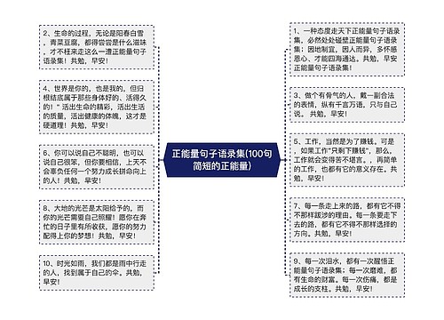 正能量句子语录集(100句简短的正能量)