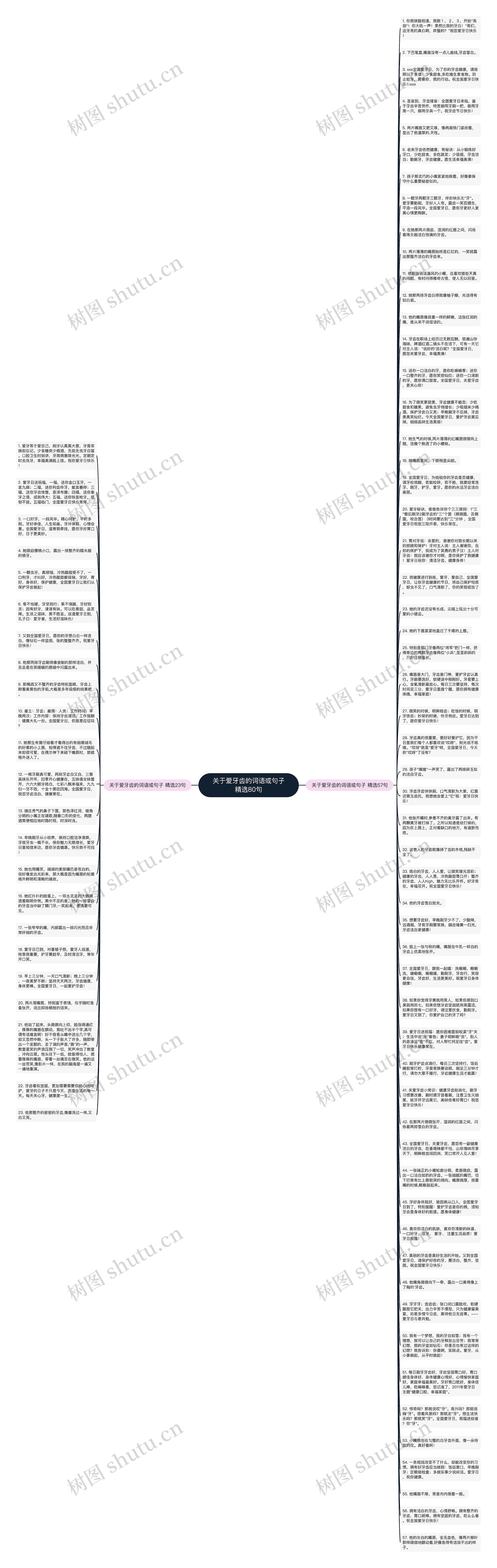 关于爱牙齿的词语或句子精选80句思维导图