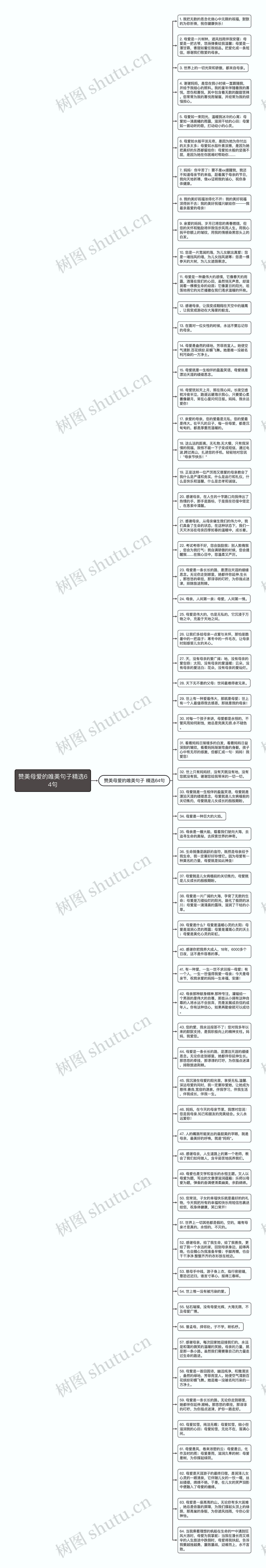 赞美母爱的唯美句子精选64句思维导图