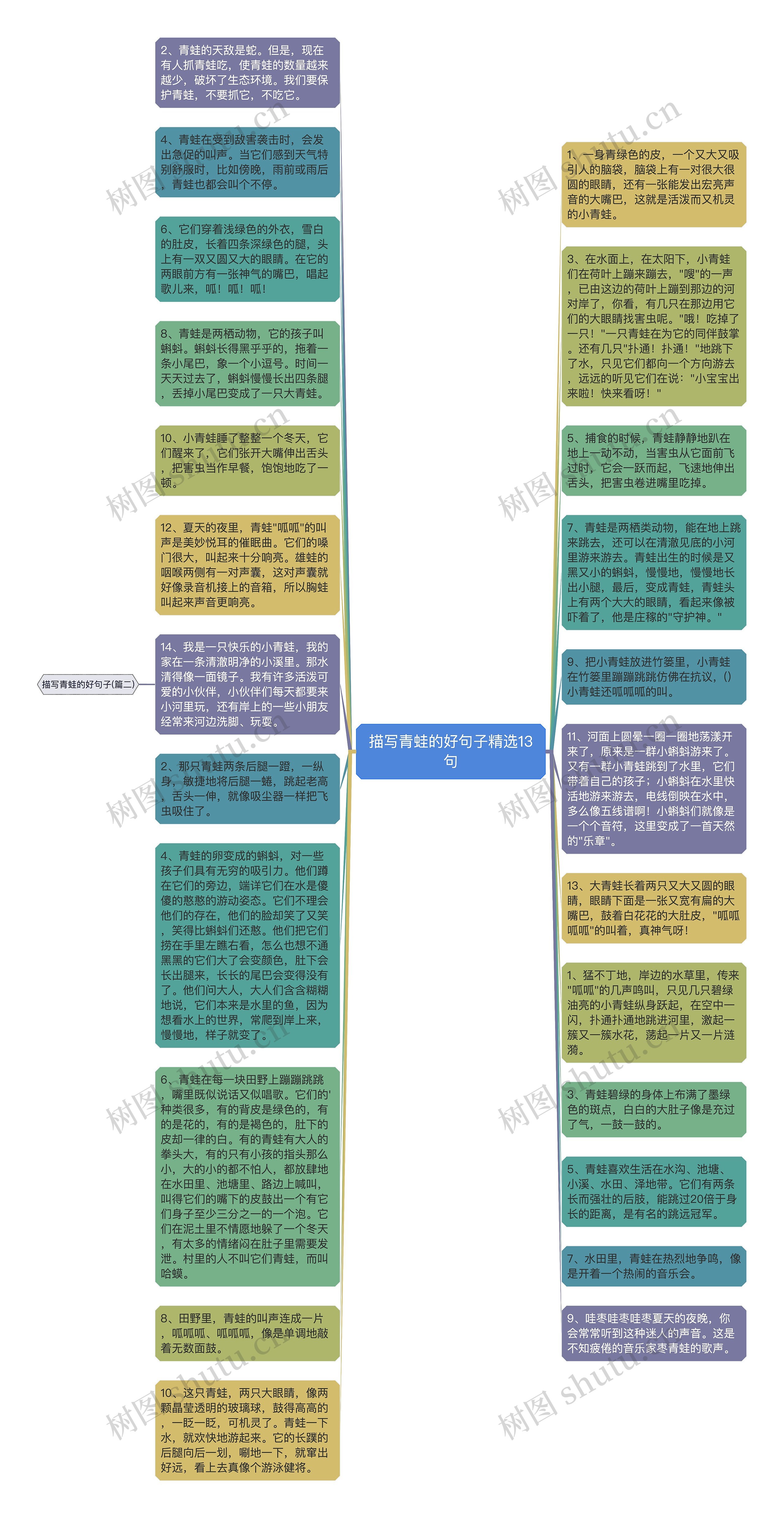 描写青蛙的好句子精选13句思维导图