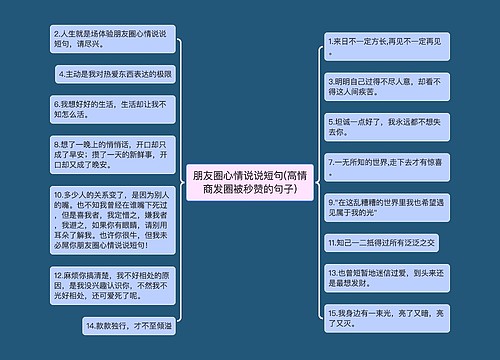 朋友圈心情说说短句(高情商发圈被秒赞的句子)