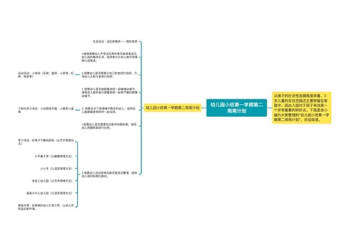 幼儿园小班第一学期第二周周计划