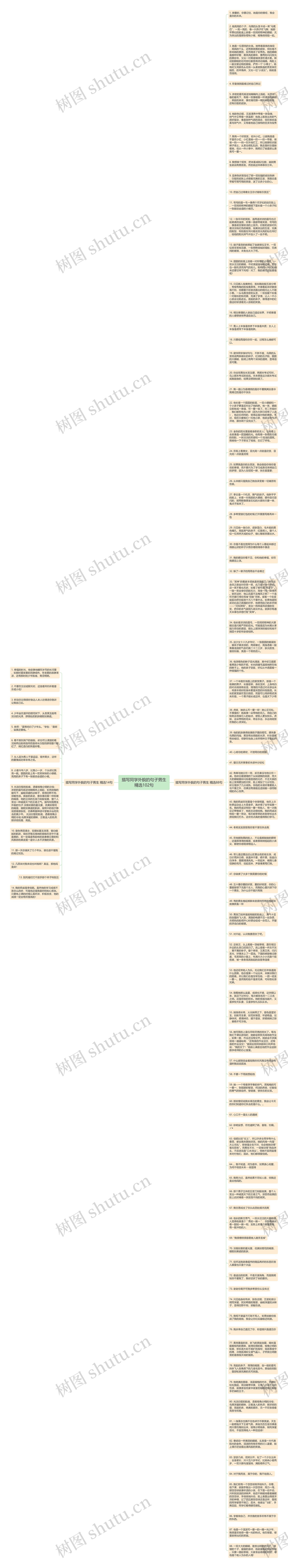 描写同学外貌的句子男生精选102句思维导图