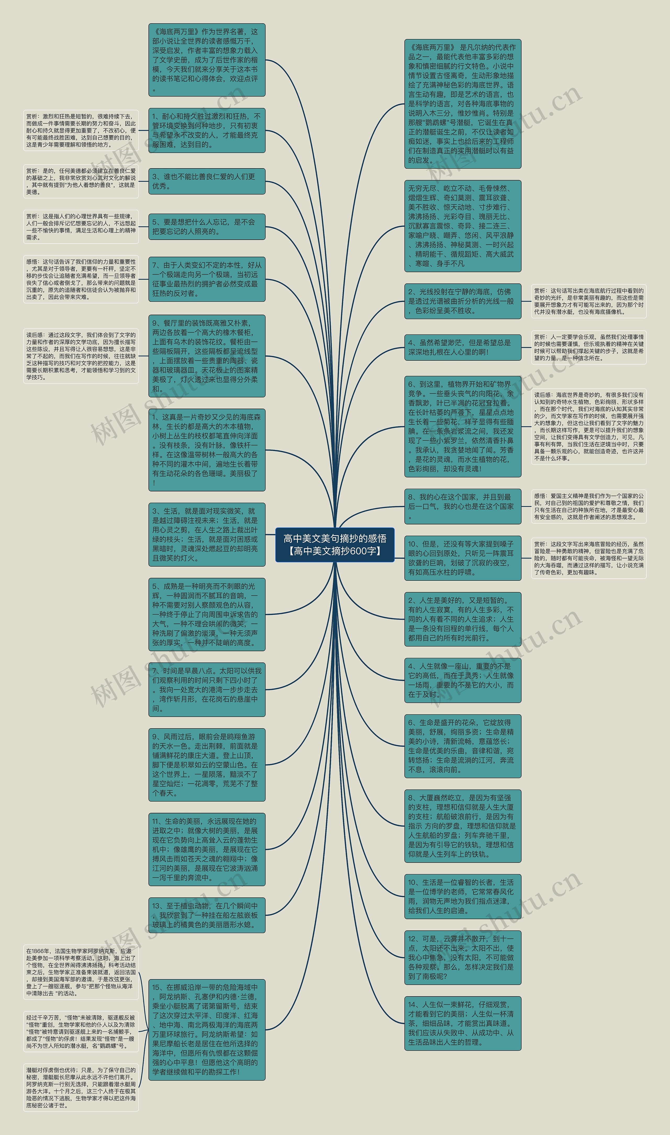 高中美文美句摘抄的感悟【高中美文摘抄600字】思维导图