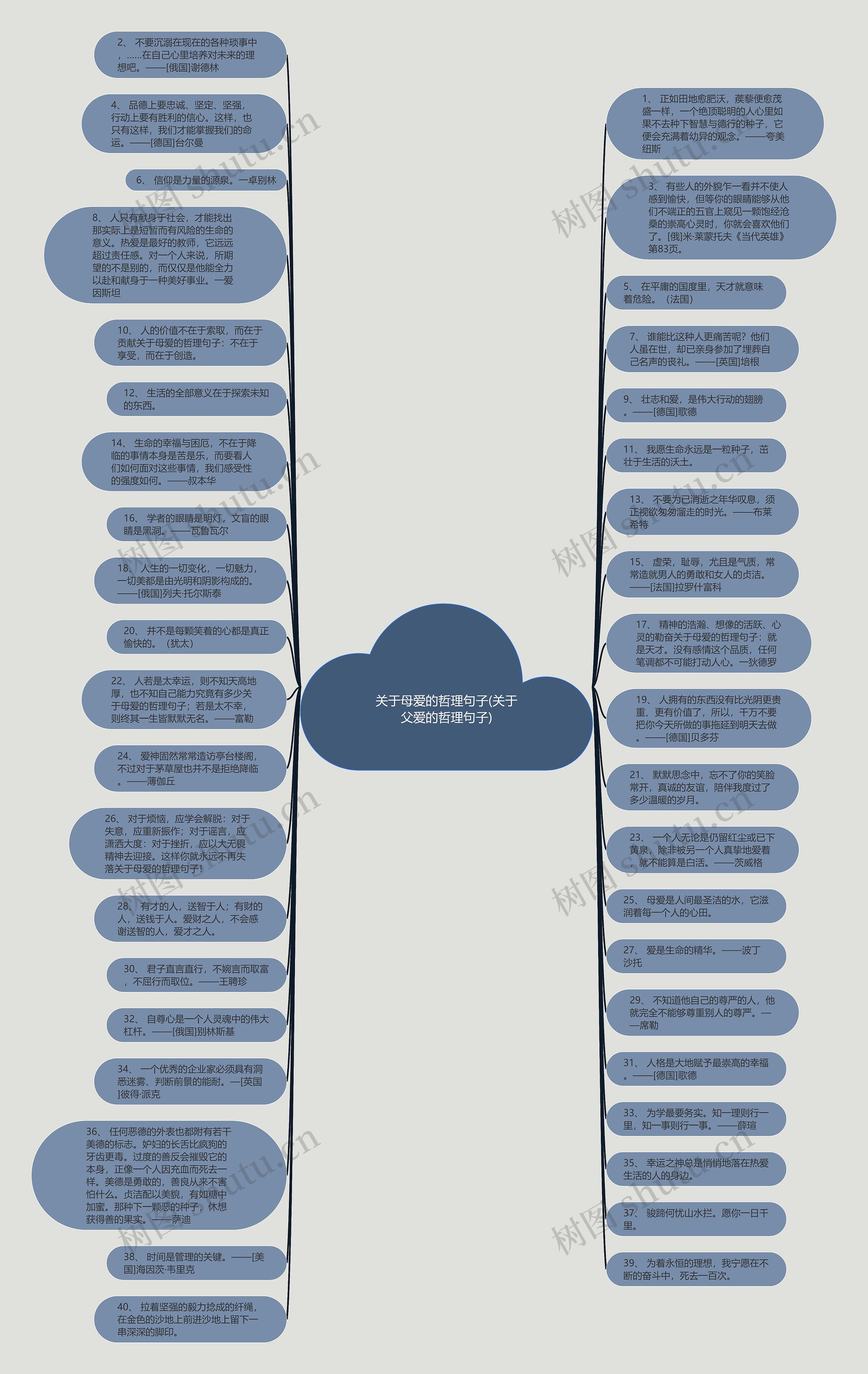 关于母爱的哲理句子(关于父爱的哲理句子)思维导图