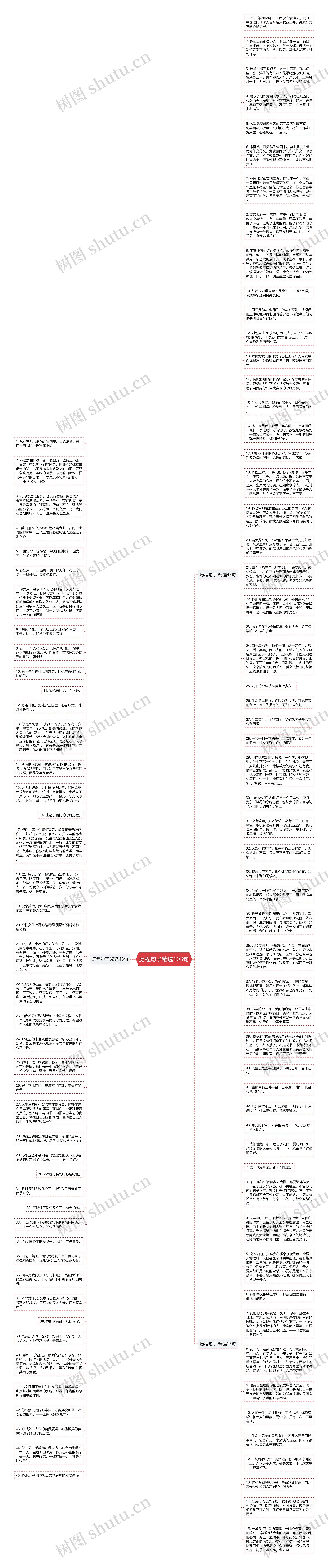 历程句子精选103句思维导图