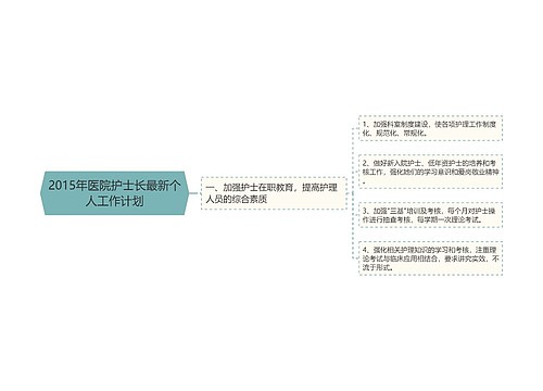 2015年医院护士长最新个人工作计划