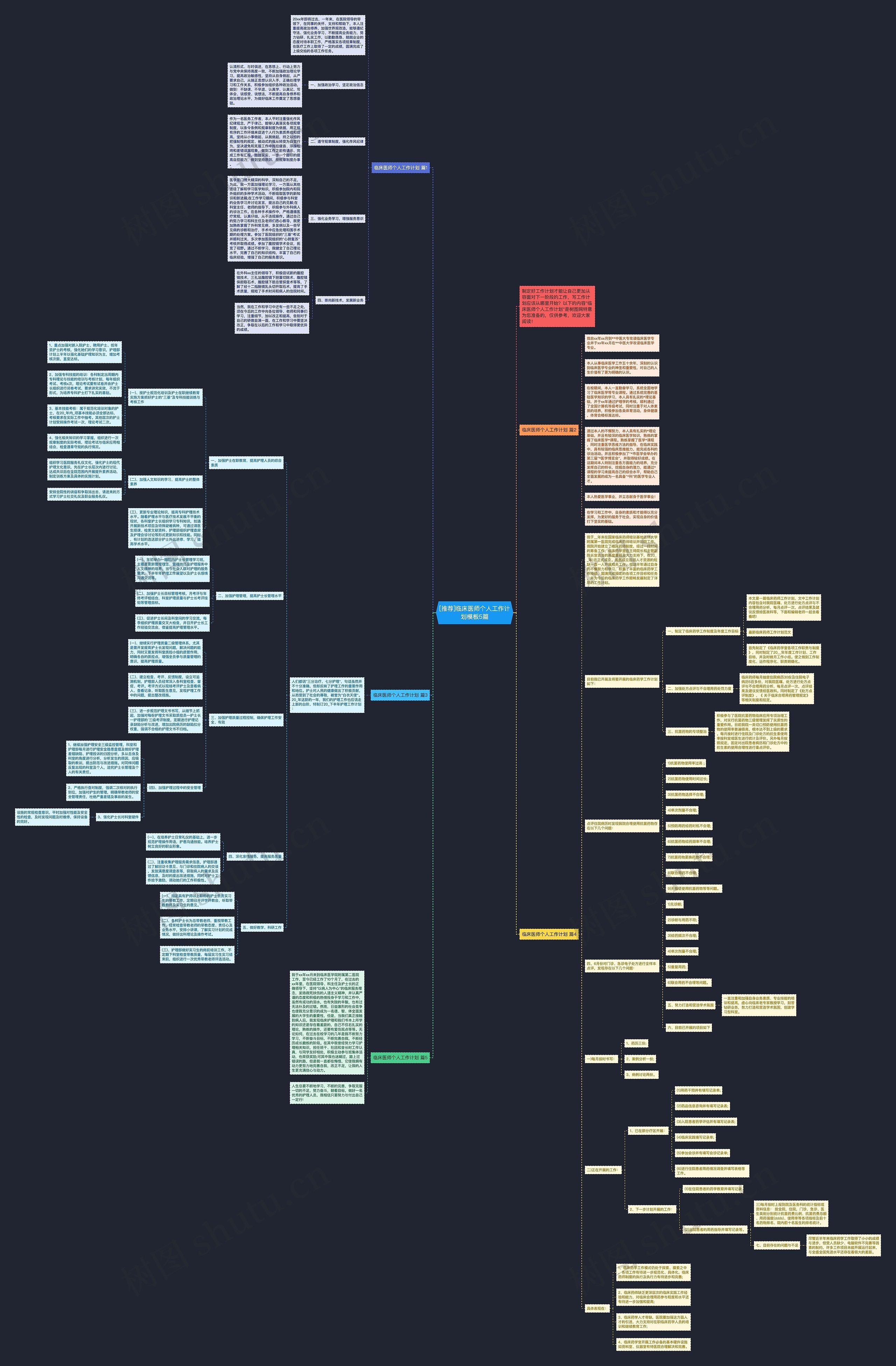 [推荐]临床医师个人工作计划5篇思维导图