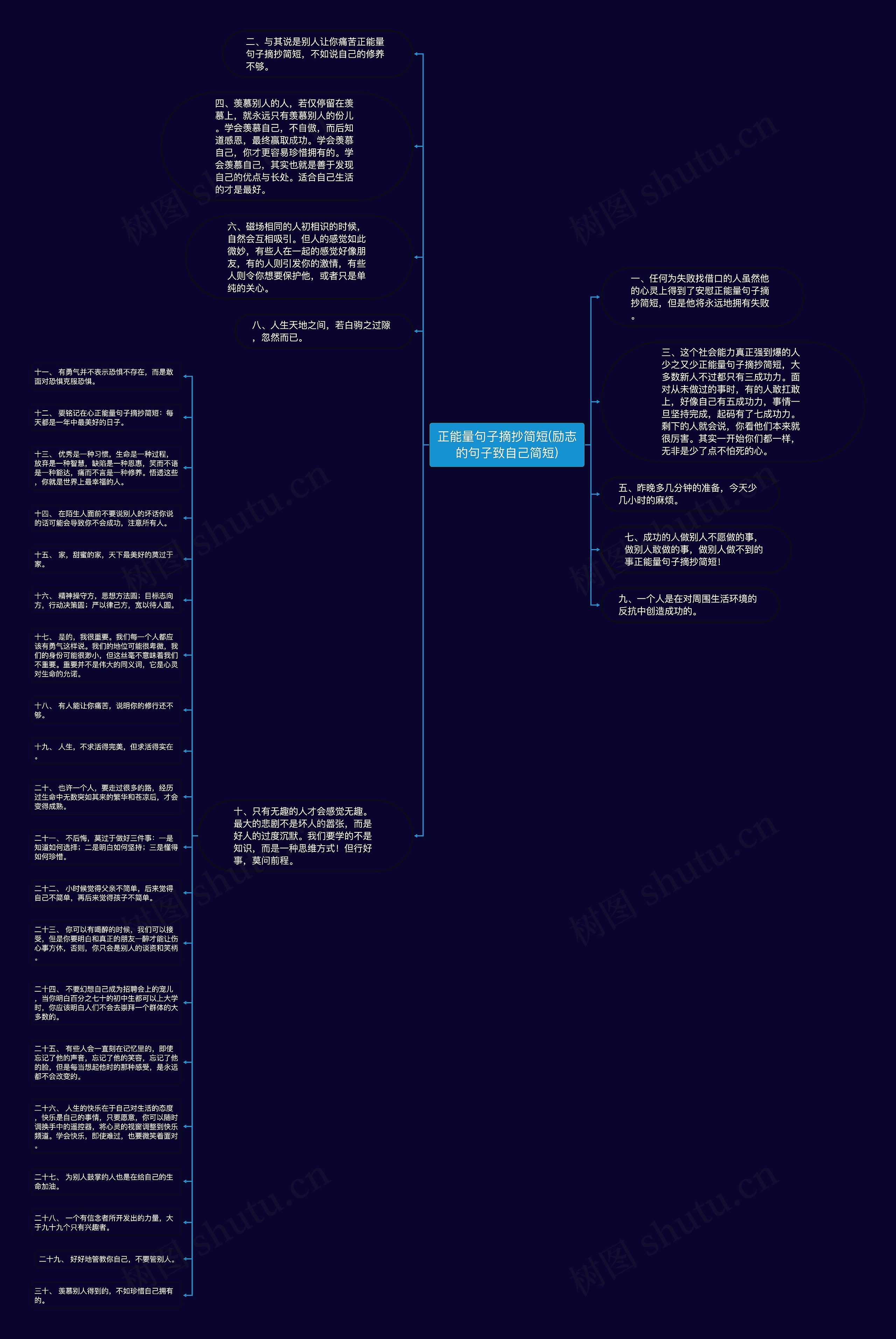 正能量句子摘抄简短(励志的句子致自己简短)思维导图