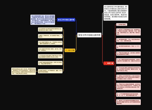 安全工作计划幼儿园中班